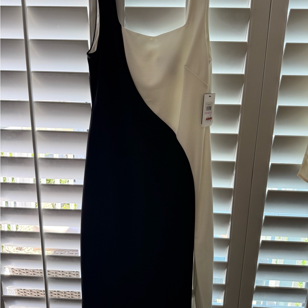 Elegant Black and White Women's Dress